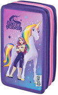 Undercover etui unicorn academy paars - 3 vakken gevuld schoolset.