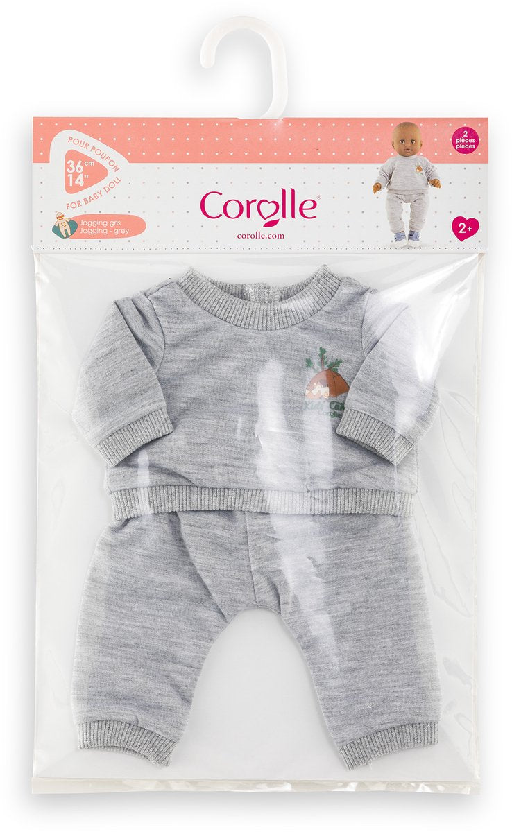 Corolle poppenkostuum joggingpak grijs 36cm - zachte poppenkleding. m