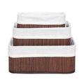 Homestyle pro bamboe opbergmanden 3 stuks bruin wit
