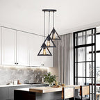 Homestyle pro mk022-b industriële pyramide hanglampen zwart metaal