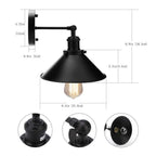 Homestyle pro mk023-b industri euml;le wandlamp 22 cm zwart metaal