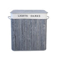 Homestyle pro rechthoekige bamboe wasmand + tekst 52x32x63 cm grijs wit