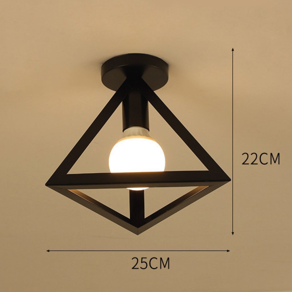Homestyle pro mk008-b industriële plafondlamp 25x22 cm zwart metaal