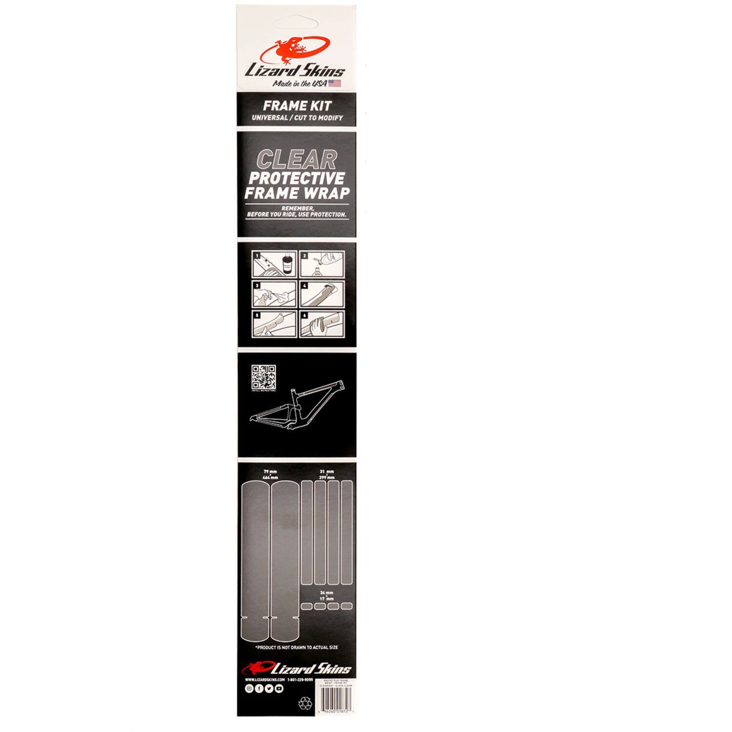 Lizard skins clear protective frame wrap - frame kit