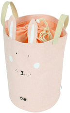 Trixie speelgoedzak small - mrs. rabbit - handige opbergzak voor speelgoed - voor jongens en meisjes - roze