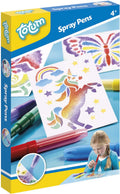 Totum - Totum spraypens 5 blaaspennen knutselset incl. unicorn en dieren sjablonen - creatief speelgoed vanaf 4 jaar - knutselen tekenen en schilderen cadeau tip
