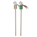 Houten stok met danslint eenhoorn