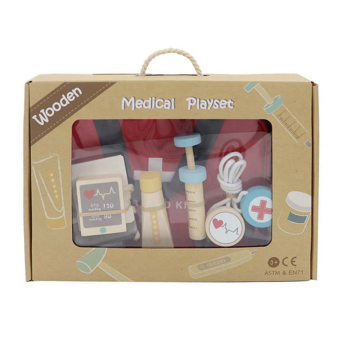 Lobbes - Lobbes Houten dokter speelset in tas - 14 dlg.