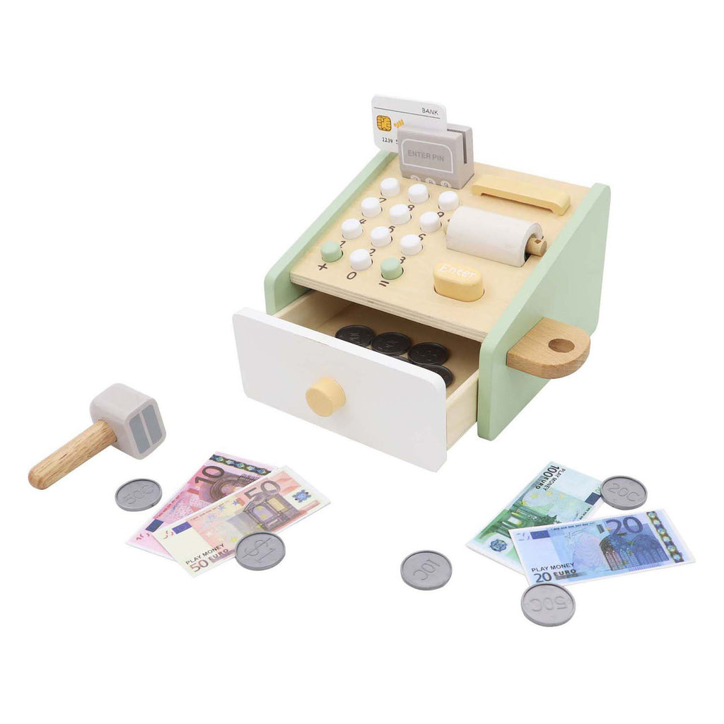 Lobbes - Lobbes Houten speelgoedkassa met accessoires