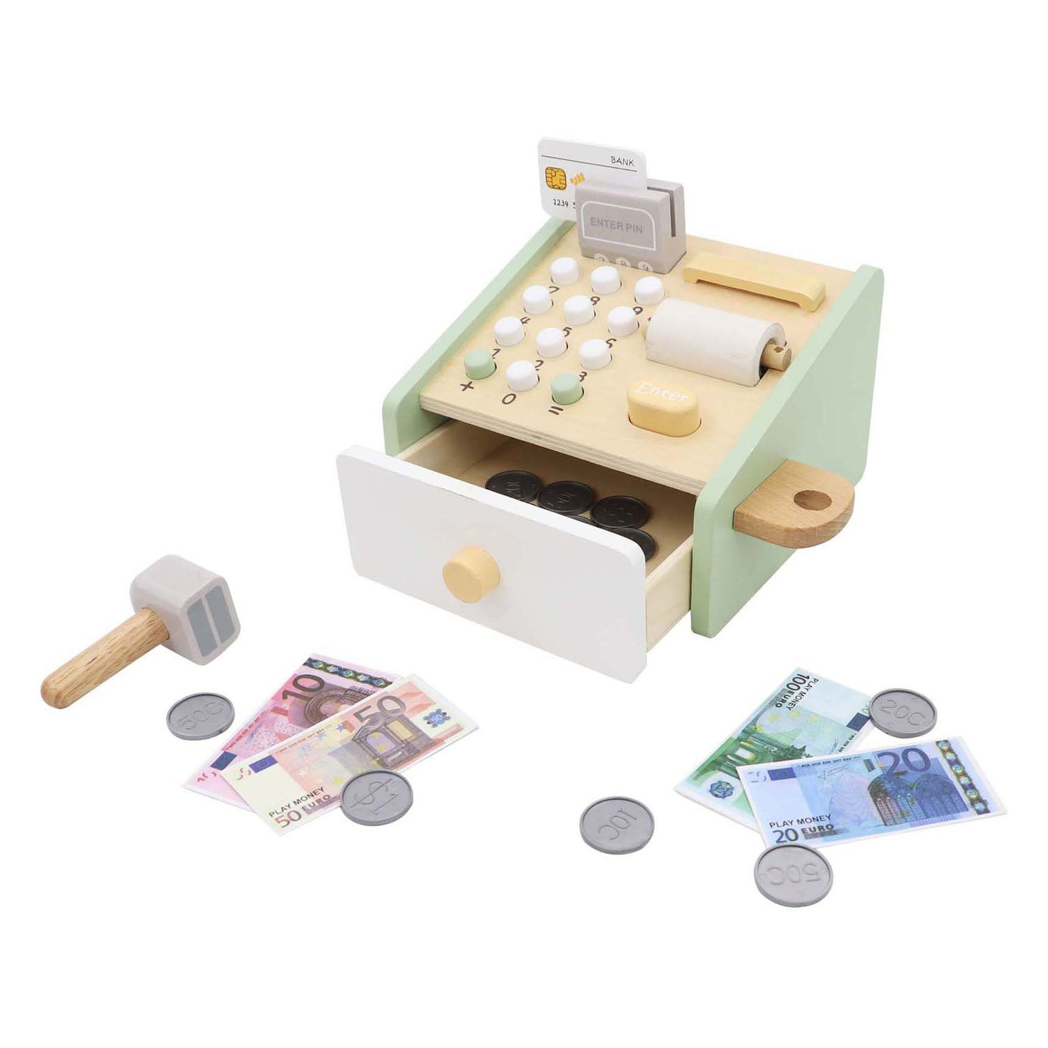 Lobbes - Lobbes Houten speelgoedkassa met accessoires