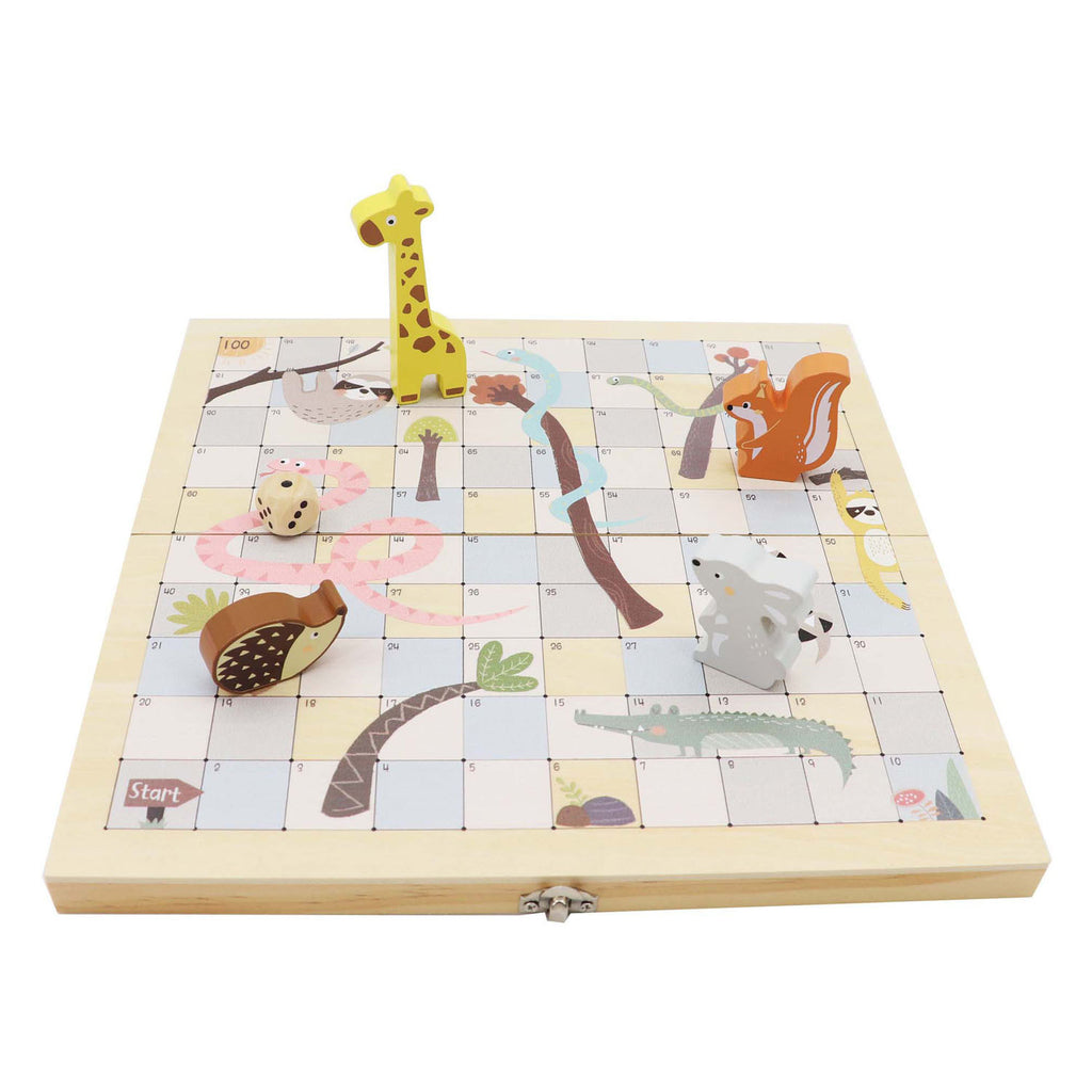 - Houten Slangen en Ladders Spel