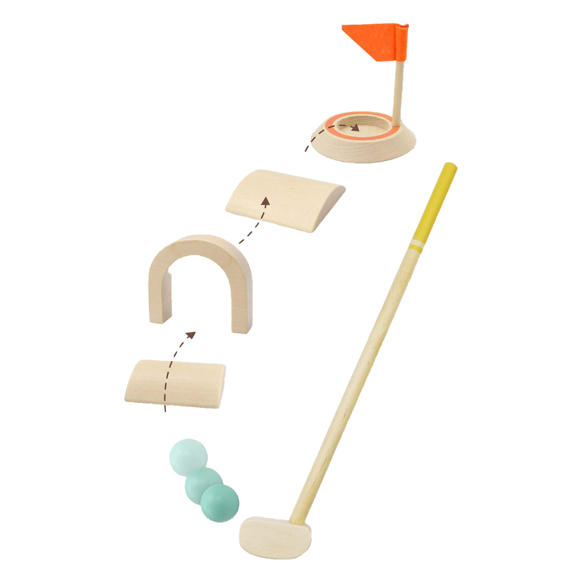 Lobbes - Lobbes Houten midget golfset 8dlg.