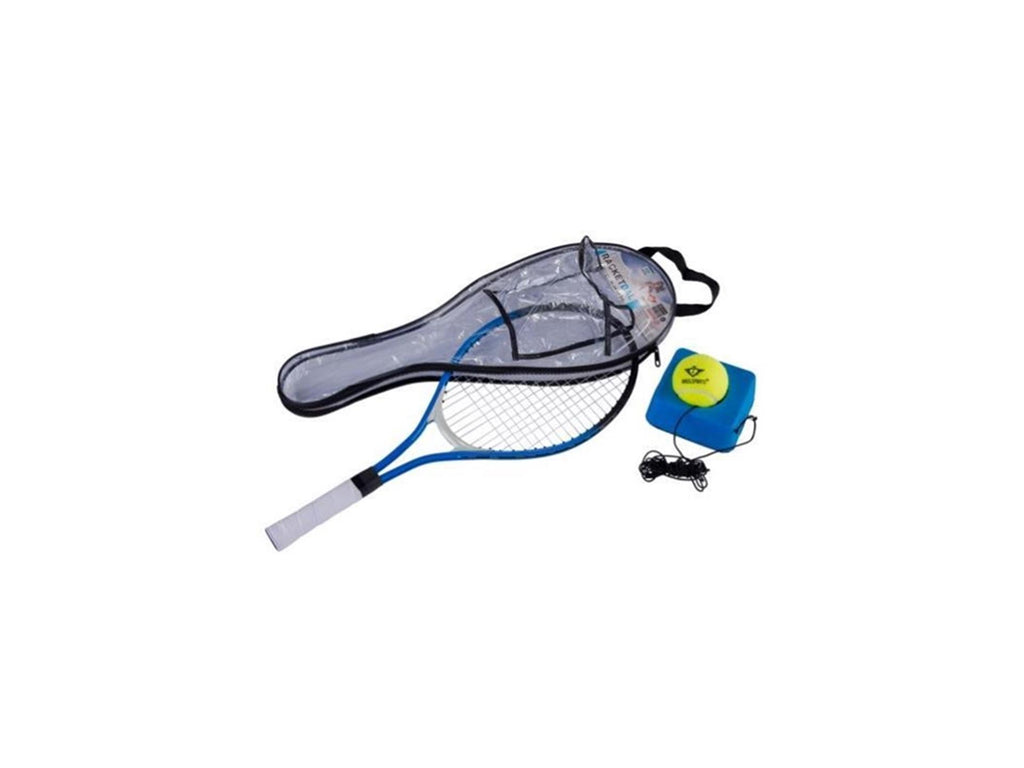 Engelhart - Engelhart Racketball set – tennisracket 21” blauw met tennistrainer en bal – inclusief hoes – rebound trainingsset voor beginners en oefening –