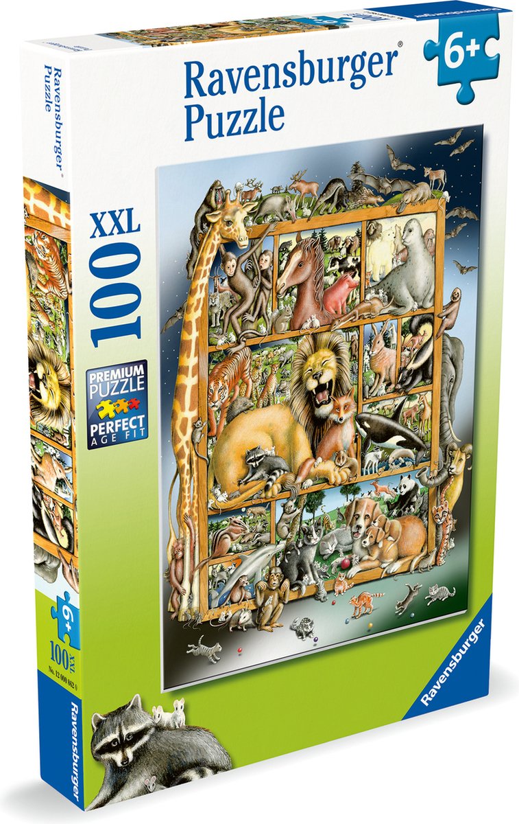 Ravensburger puzzel dieren collage - legpuzzel - 100 xxl stukjes
