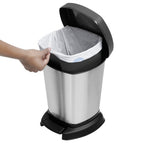Rotho paso pedaalemmer 6l zilver metallic