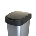 Rotho twist afvalbak 50l zilver metallic