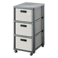 Rotho country design ladekast met wielen 3x18l cappuccino