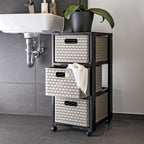 Rotho country design ladekast met wielen 3x18l cappuccino