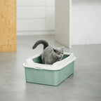 Rotho - Rotho eco bonnie kattenbak met boveningang m groen/zand