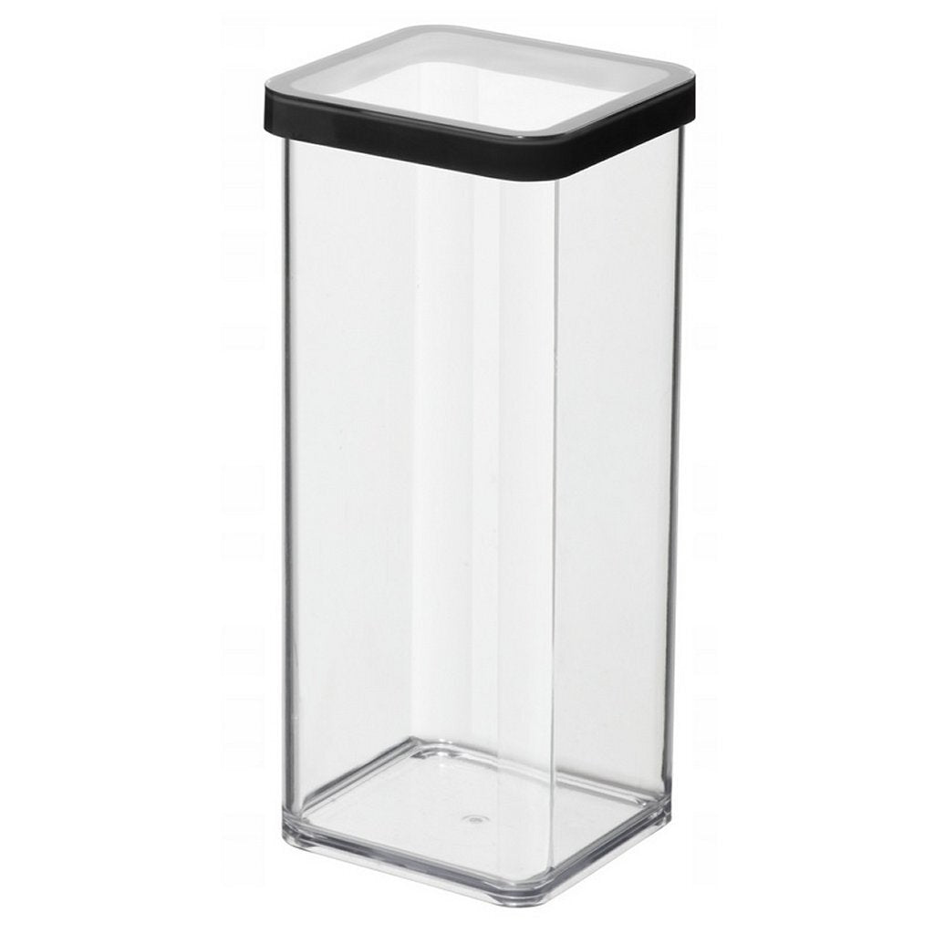 Rotho - Rotho loft bewaardoos 10x10x21 cm 1.5l zwart/transparant