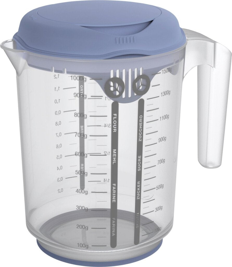 Rotho - Rotho fresh mixbeker met spatdeksel 15l horizon blauw