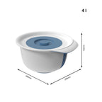 Rotho fresh beslagkom - met spatdeksel - 4 liter - horizon blauw