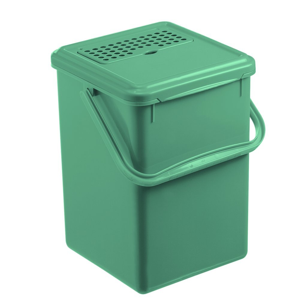 Rotho bio compostemmer - gft afvalbak 8l - bpa vrij - incl koolstoffilter - groen.