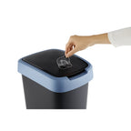 Rotho twist afvalbak 10l horizon blauw antraciet