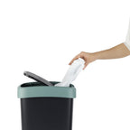 Rotho - Rotho twist swing - afvalbak 10l met klapdeksel - recycling afvalverzamelaar - bpa-vrij - zwart/donkergroen