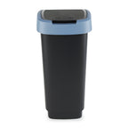 Rotho - Rotho twist afvalbak met swingdesksel 25l - zwart/blauw - bpa-vrij - incl 6 sticker voor diverse afvalstromen