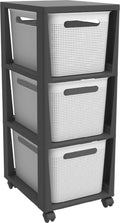 Rotho brisen - design ladekast 3 x 16 l met wielen - wit