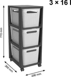 Rotho brisen - design ladekast 3 x 16 l met wielen - wit