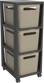 Rotho - Rotho tower brisen design ladekast 3x16l met wielen cappuccino