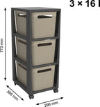 Rotho - Rotho tower brisen design ladekast 3x16l met wielen cappuccino