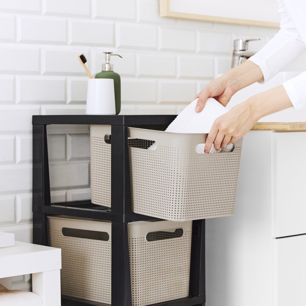 Rotho - Rotho tower brisen design ladekast 3x16l met wielen cappuccino