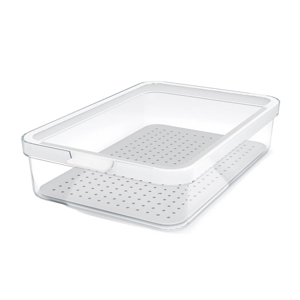 Rotho cauma koelkastorganizer 27x18.4x6.2 cm 2.6l wit transparant