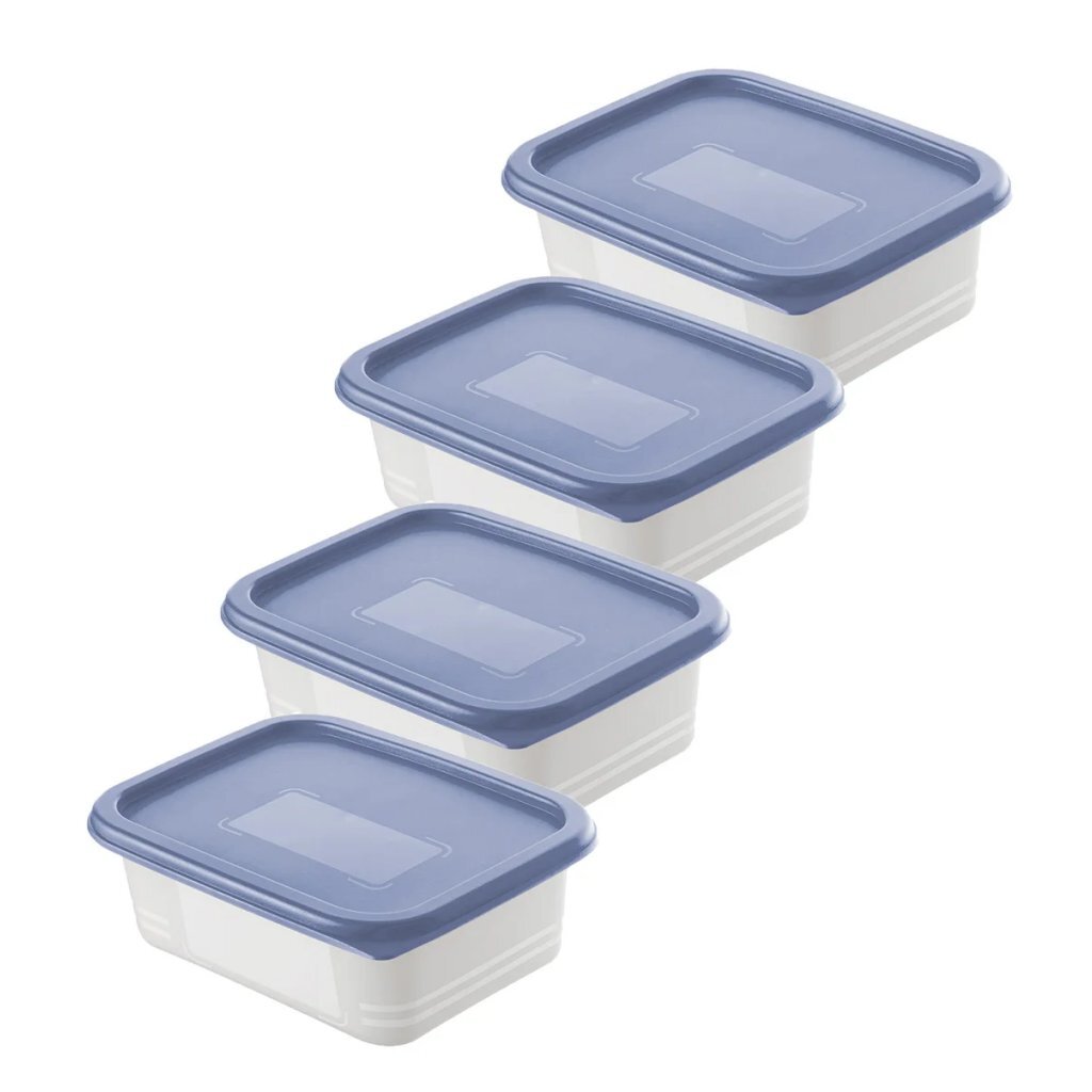 Rotho - Rotho domino diepvriesdozen etiket decor 4x0.5l horizon blauw/wit