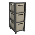 Rotho pina ladekastje met 3 laden 77x36.6x29.6 cm cappuccino antraciet