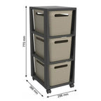 Rotho pina ladekastje met 3 laden 77x36.6x29.6 cm cappuccino antraciet