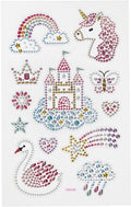 Creativ Company - Creativ Company Diamond stickers - unicorn motief - magische stickers - zelfklevende strass glitter stickers - feestelijke luxe versiering - creatieve plakdiamant stickers - 1 vel