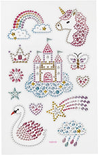 Creativ Company - Creativ Company Diamond stickers - unicorn motief - magische stickers - zelfklevende strass glitter stickers - feestelijke luxe versiering - creatieve plakdiamant stickers - 1 vel