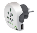 Q2 power 1.100110 reisadapter wereld-naar-europa usb geaard