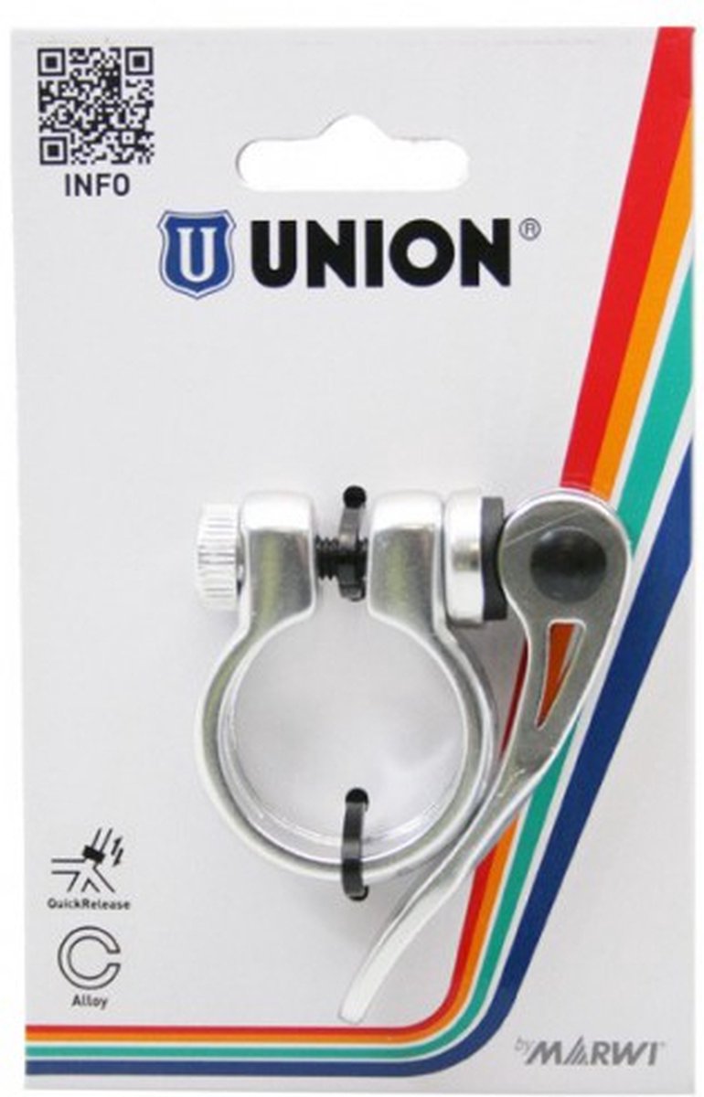 Collier de tige de selle Union avec dégagement rapide 31.8 argent