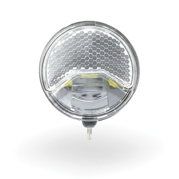 Axa - Led voorlicht koplamp 606 auto on/off naaf 15 lux dark chrome 60cm blister