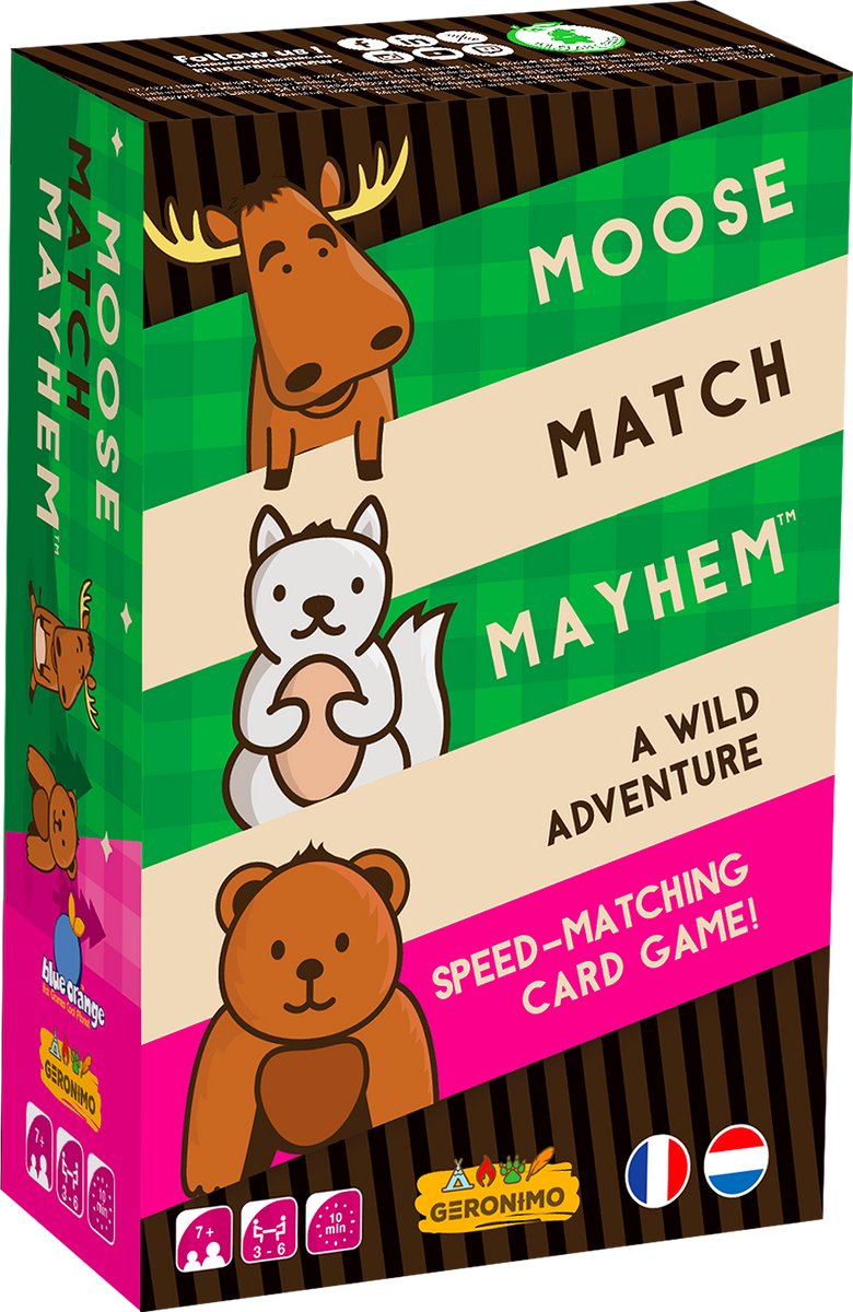 Geronimo Games - Geronimo Games Moose match mayhem - partyspel - kaartspel - vanaf 7 jaar oud - van 3 tot 6 spelers