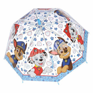 Paw patrol kinderparaplu 69 cm blauw transparant