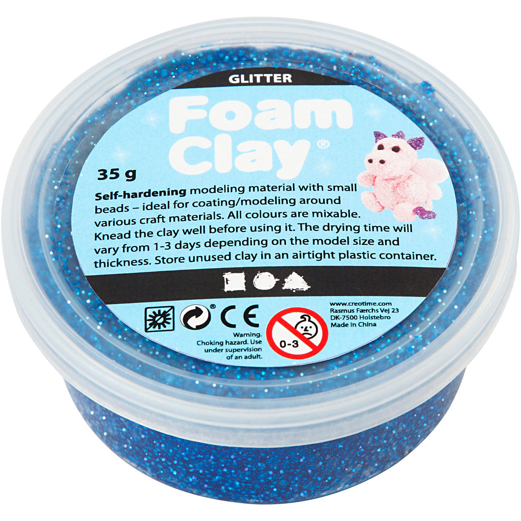 Creativ Company - Creativ Company Https://www.cchobby.nl/foam-clayr-glitter-blauw-35-gr-1-doosje