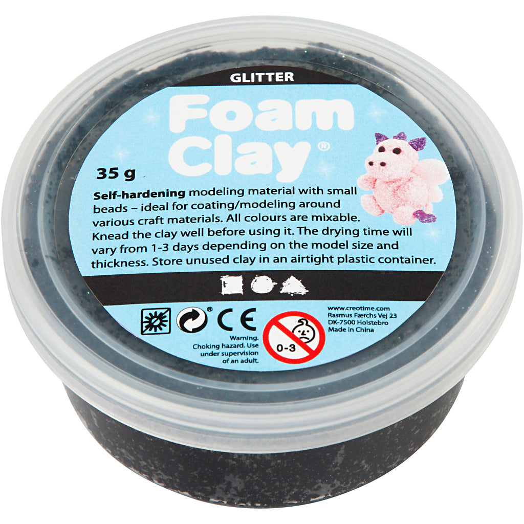 Creativ Company - Creativ Company Https://www.cchobby.nl/foam-clayr-zwart-glitter-35-gr-1-doosje