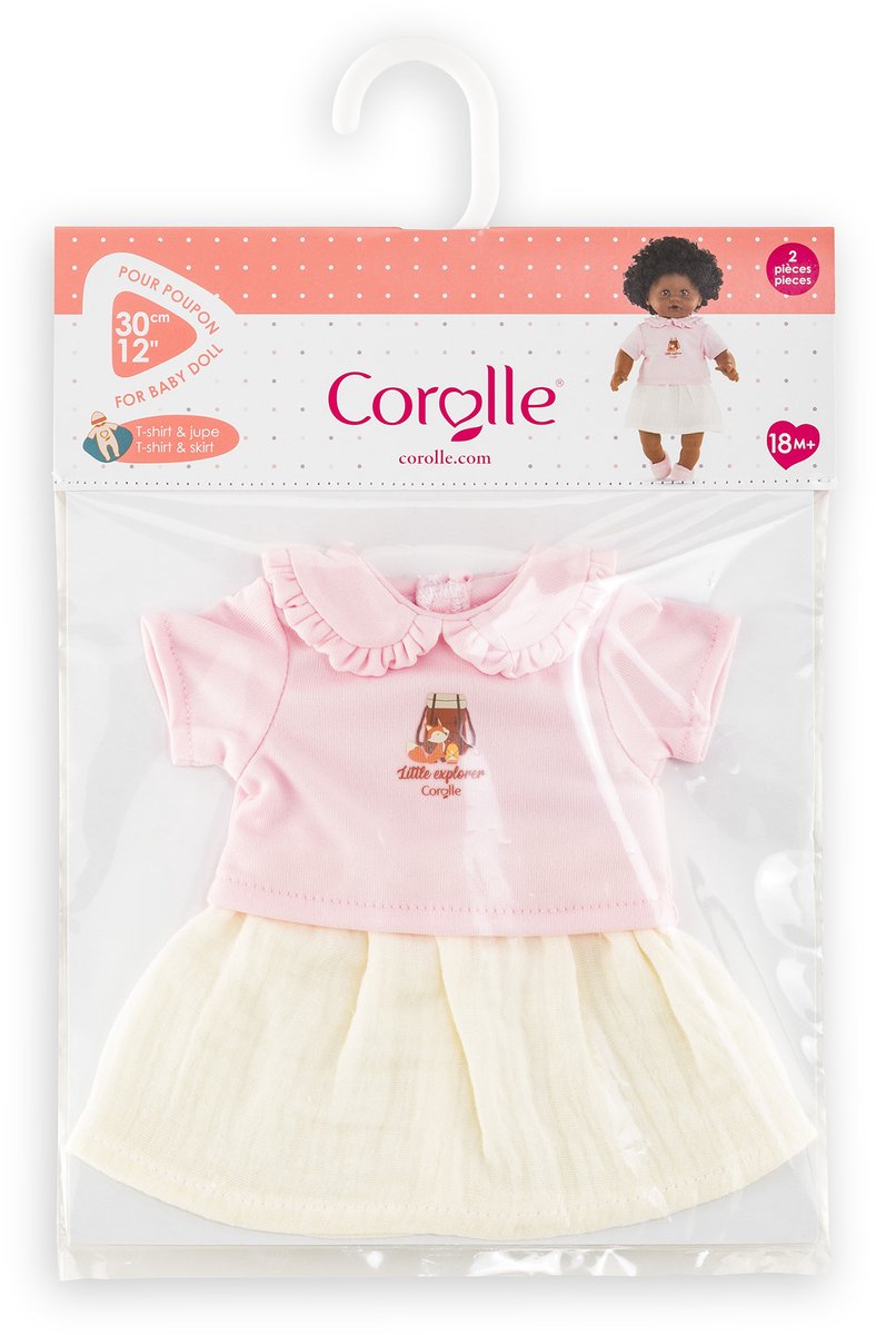 Corolle - t-shirt met jurkje kleine ontdekker - 30cm