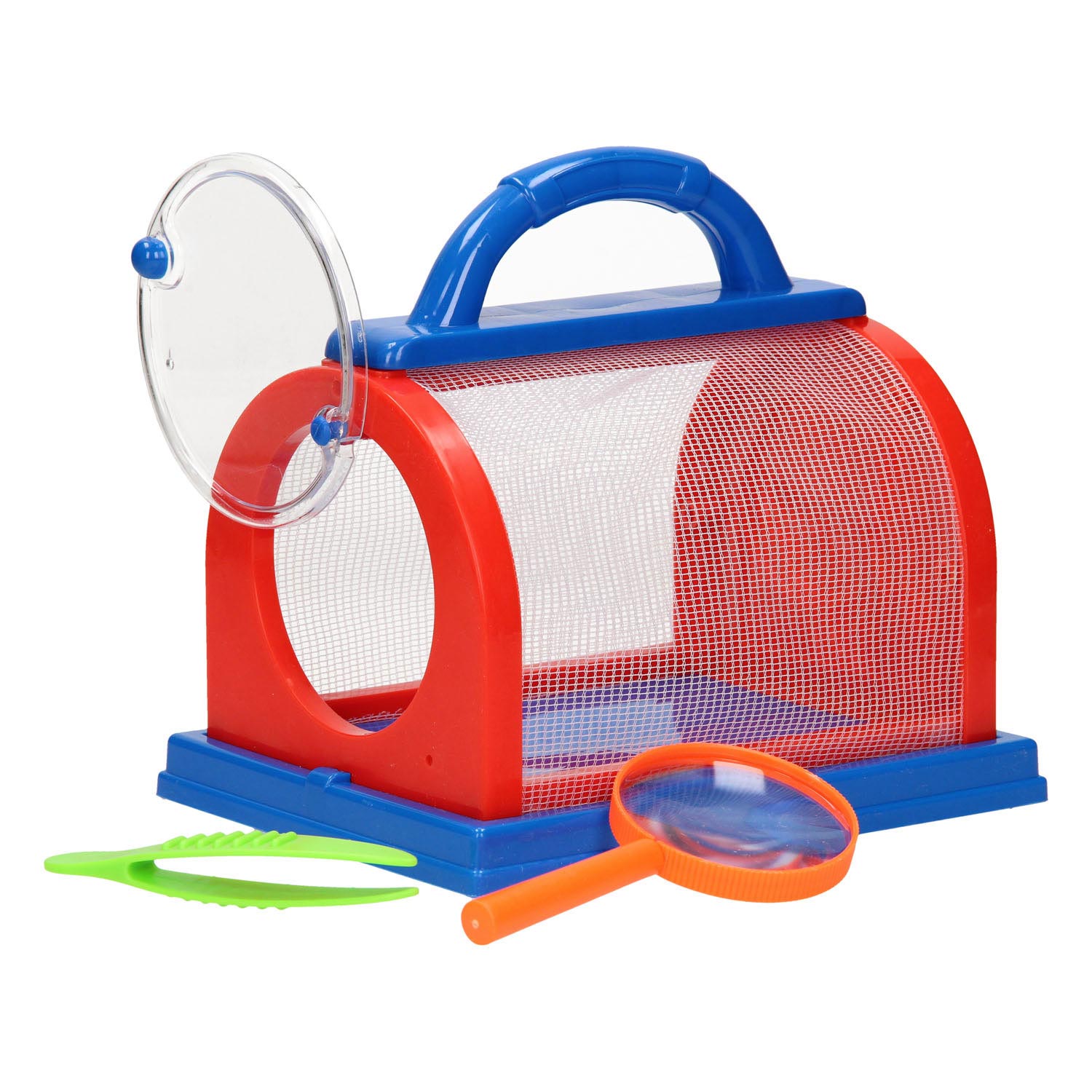 Insecten observatiekast rood blauw, 3dlg.